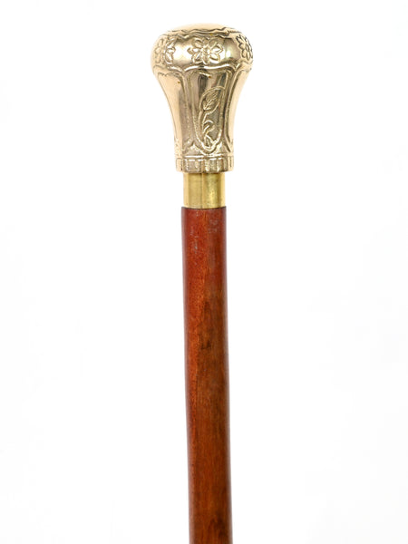 Brass Nautical - Knob Handle Wooden Walking Stick Cane with Rosewood Stick (Shining Brass, Brass) - 10307