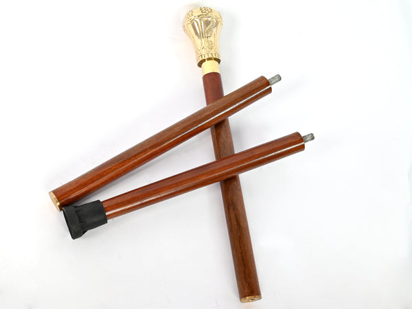 Brass Nautical - Knob Handle Wooden Walking Stick Cane with Rosewood Stick (Shining Brass, Brass) - 10307