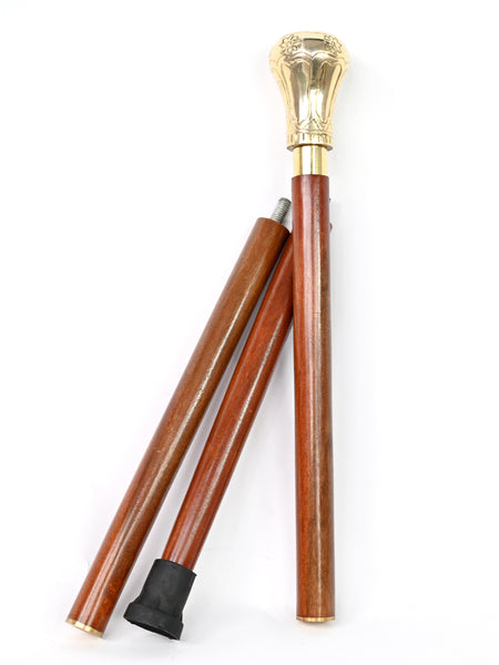 Brass Nautical - Knob Handle Wooden Walking Stick Cane with Rosewood Stick (Shining Brass, Brass) - 10307