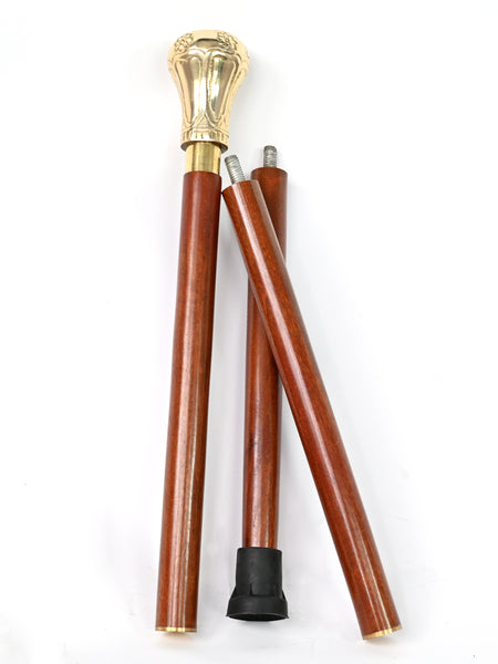 Brass Nautical - Knob Handle Wooden Walking Stick Cane with Rosewood Stick (Shining Brass, Brass) - 10307