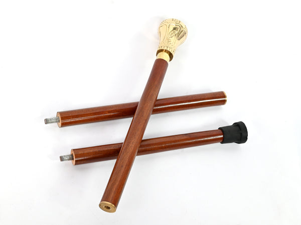 Brass Nautical - Knob Handle Wooden Walking Stick Cane with Rosewood Stick (Shining Brass, Brass) - 10307