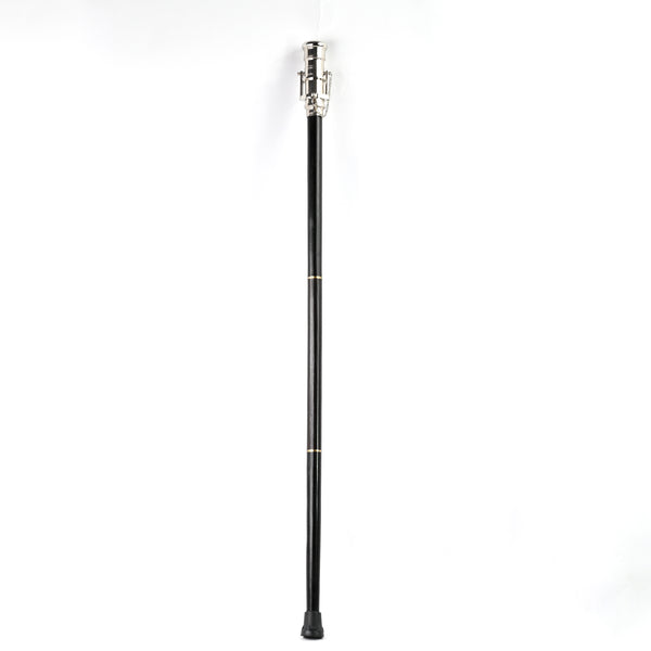 Brass Nautical - Telescope Walking Stick Chrome Finish Costume Wooden Cane Foldable Rosewood Stick Steampunk Style
 - 10663