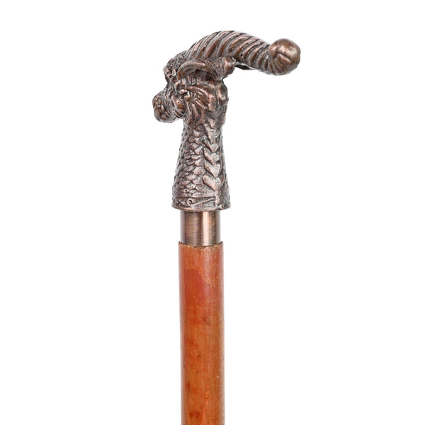 Brass Nautical - Dragon Head Copper Finish Handle Wooden Cane,Walking Stick Shaft Handmade Stick
 - 10755