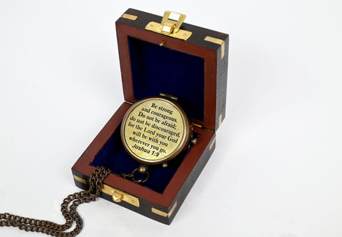 Brass Nautical - Brass Compass Engraved with Religious Scripture Verse, Gift for Son, Grandson, Daughter, Baptism, Confirmation Communion Godson Church Graduation Day - 11686