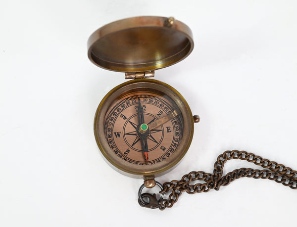 Brass Nautical - Engraved Compass, Customized Brass Compass for Anniversary, Birthday, Graduation Day, Confirmation Gift, Valentine Gift, Parting Gift, Sailor Gift - 11689