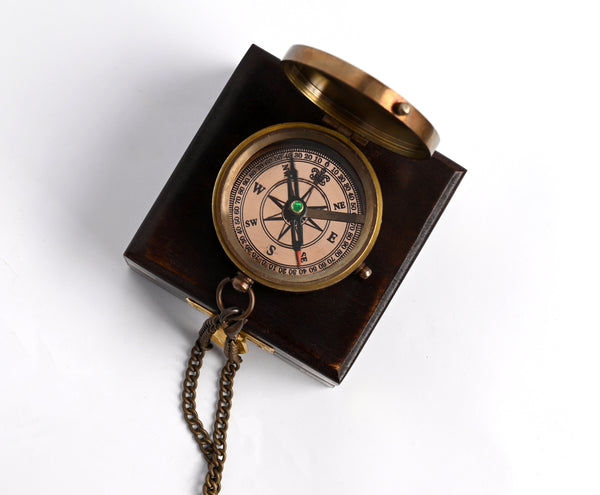 Brass Nautical - Engraved Compass, Customized Brass Compass for Anniversary, Birthday, Graduation Day, Confirmation Gift, Valentine Gift, Parting Gift, Sailor Gift - 11689