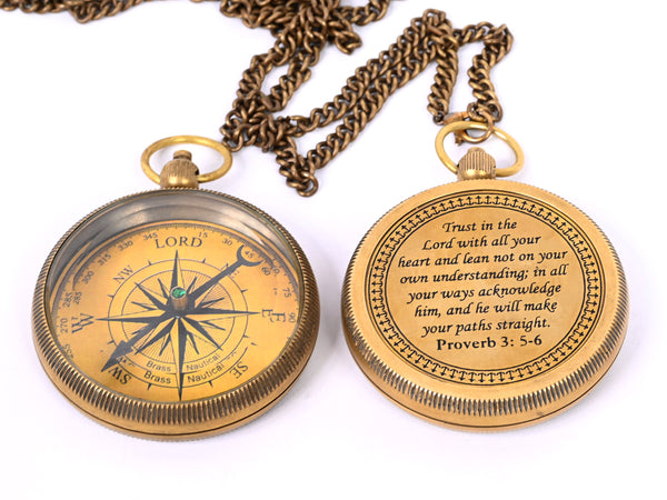 Brass Nautical - Brass Compass Engraved with Motivational Quote, Gift for Son, Grandson, Daughter, Baptism, Confirmation Communion Godson Church Graduation Day - 11694