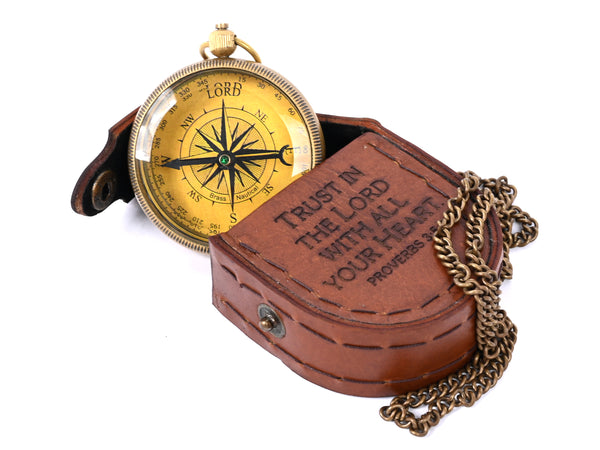 Brass Nautical - Brass Compass Engraved with Motivational Quote, Gift for Son, Grandson, Daughter, Baptism, Confirmation Communion Godson Church Graduation Day - 11694