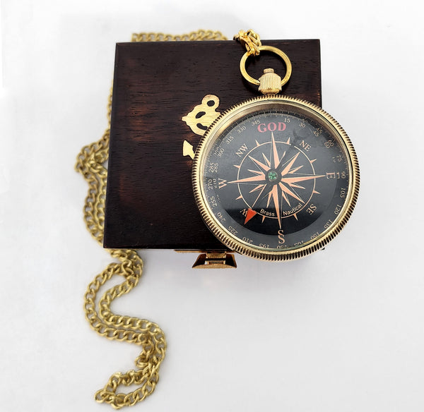 Brass Nautical - Brass Compass Gift with Display Box - Engraved Scripture Prayer Compass Religious Gift for Men & Women - Baptism, Confirmation, Communion Compass for Boys Graduation Gift - 11695