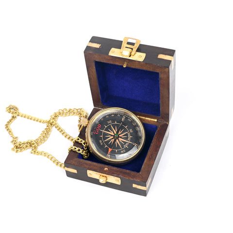 Brass Nautical - Brass Compass Gift with Display Box - Engraved Scripture Prayer Compass Religious Gift for Men & Women - Baptism, Confirmation, Communion Compass for Boys Graduation Gift - 11695