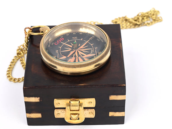 Brass Nautical - Brass Compass Gift with Display Box - Engraved Scripture Prayer Compass Religious Gift for Men & Women - Baptism, Confirmation, Communion Compass for Boys Graduation Gift - 11695