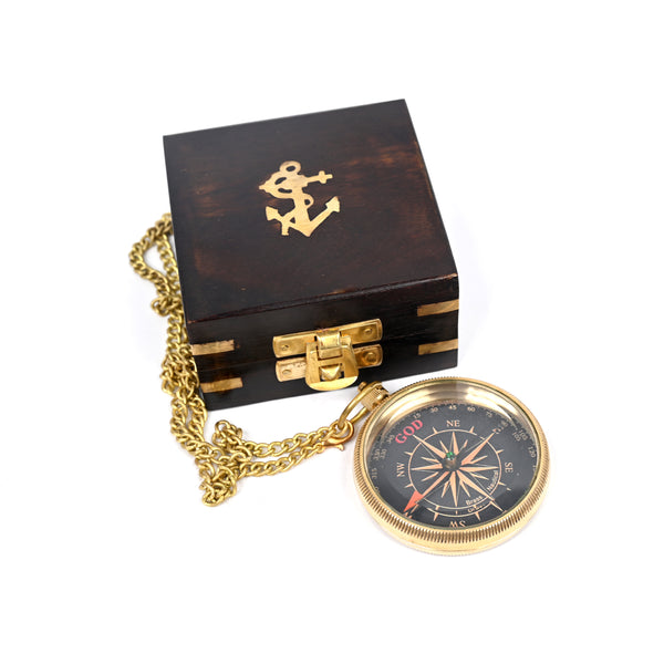 Brass Nautical - Brass Compass Gift with Display Box - Engraved Scripture Prayer Compass Religious Gift for Men & Women - Baptism, Confirmation, Communion Compass for Boys Graduation Gift - 11695