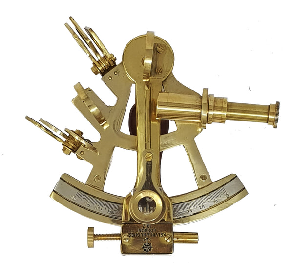 Brass Nautical - Sextant Brass Navigation Instrument Sextante Navegacion Marine Sextant in Hardwood Gift Box (4 inches, Shiny Brass) - 1802 SB