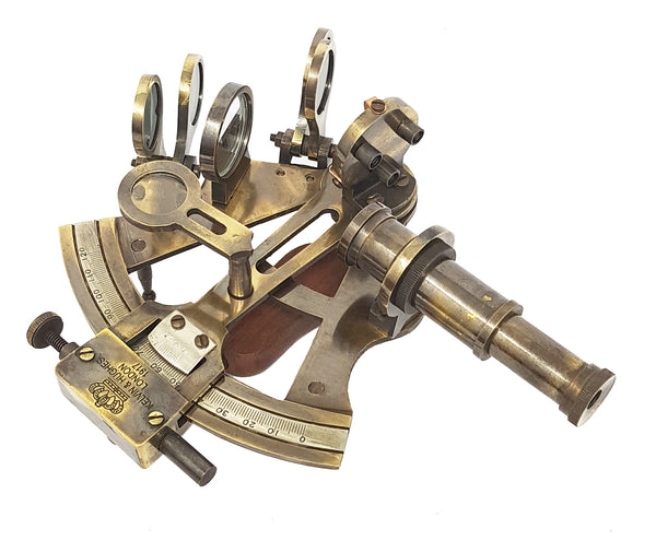 Brass Nautical - Sextant Brass Navigation Instruments Sextante Navegacion Marine Sextant in Rosewood Gift Box - Slow Motion Mechanism - 4 inches - 1803