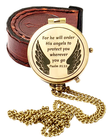 Brass Nautical - Brass Compass Engraved with Religious Scripture Verse, Gift for Son, Grandson, Daughter, Baptism, Confirmation Communion Godson Church Graduation Day - 11672